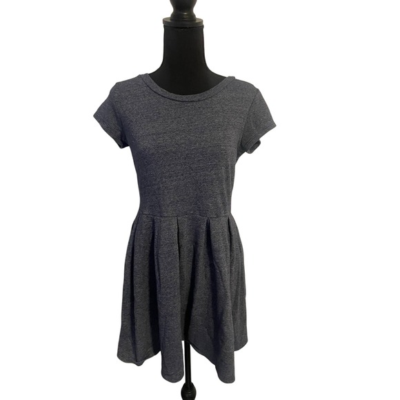 Gap Dress Heather Blue Zip Back Y2K Short Sleeve Knee Length Classic - Picture 1 of 5